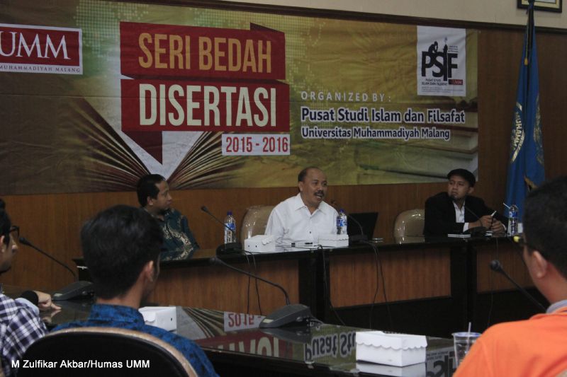 Kegiatan Bedah Disertasi yang diselenggarakan Pusat Studi Islam dan Filsafat (PSIF) UMM, Kamis (25/02)