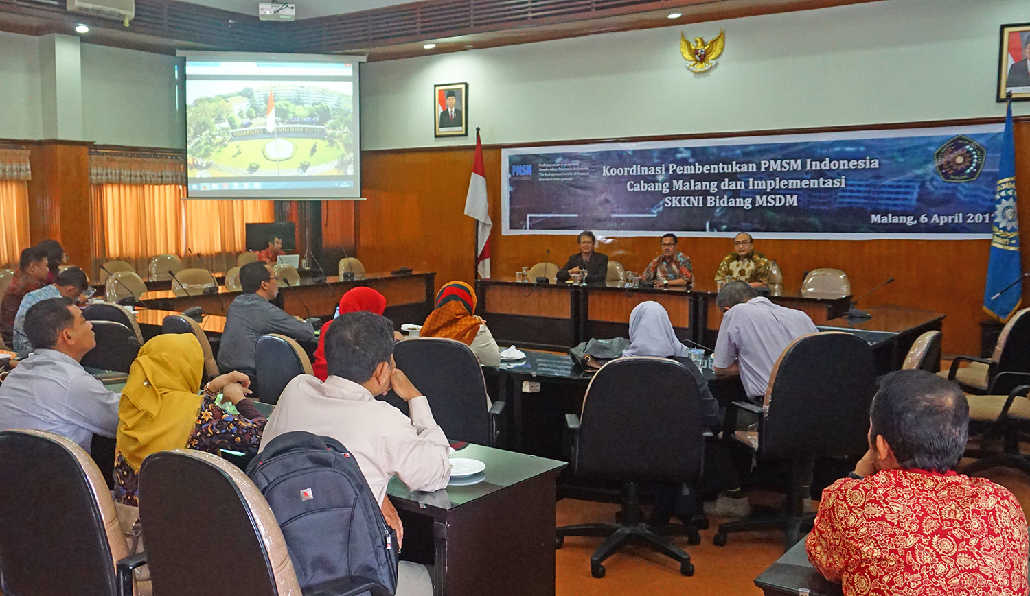 Vice Rector II, Nazaruddin during his opening speech in the Coordination of  PSMS establishment and 