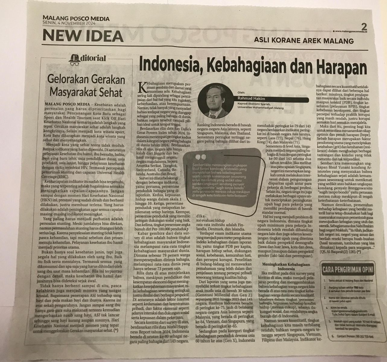 Indonesia, Kebahagiaan dan Harapan