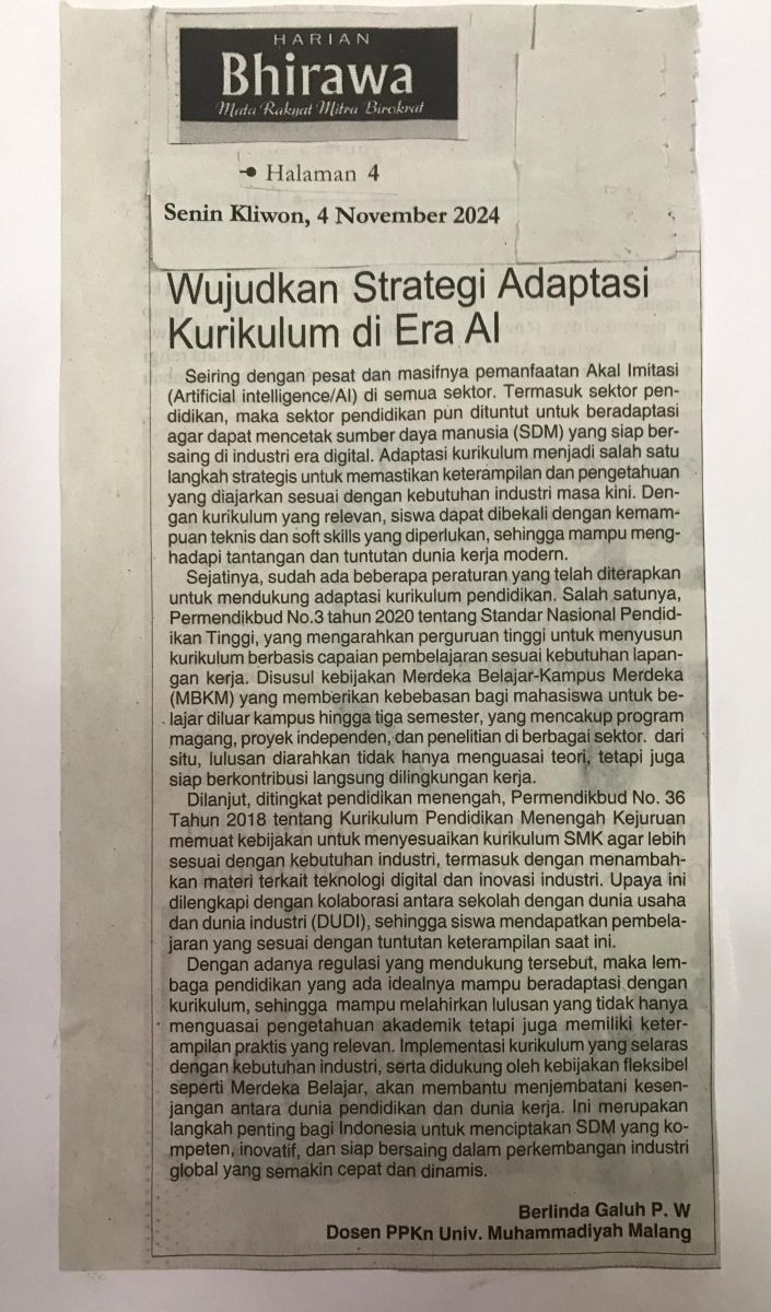 Wujudkan Strategi Adaptasi Kurikulum di Era AI