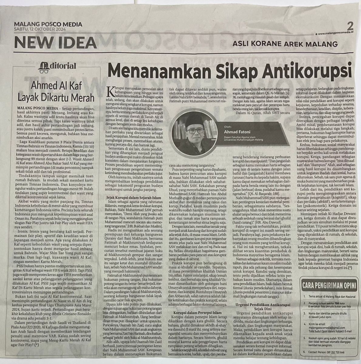 Menanamkan Sikap Antikorupsi