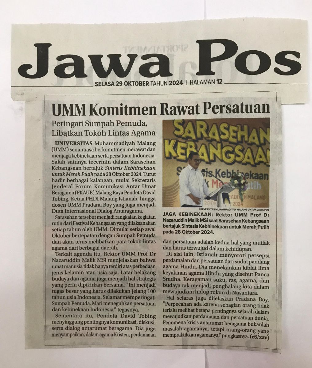 UMM Komitmen Rawat Persatuan