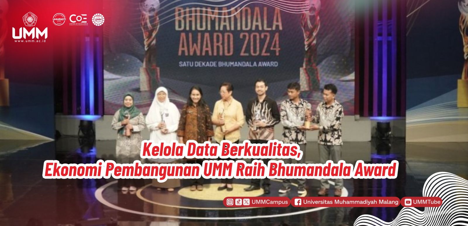 Kelola Data Berkualitas, Ekonomi Pembangunan UMM Raih Bhumandala Award