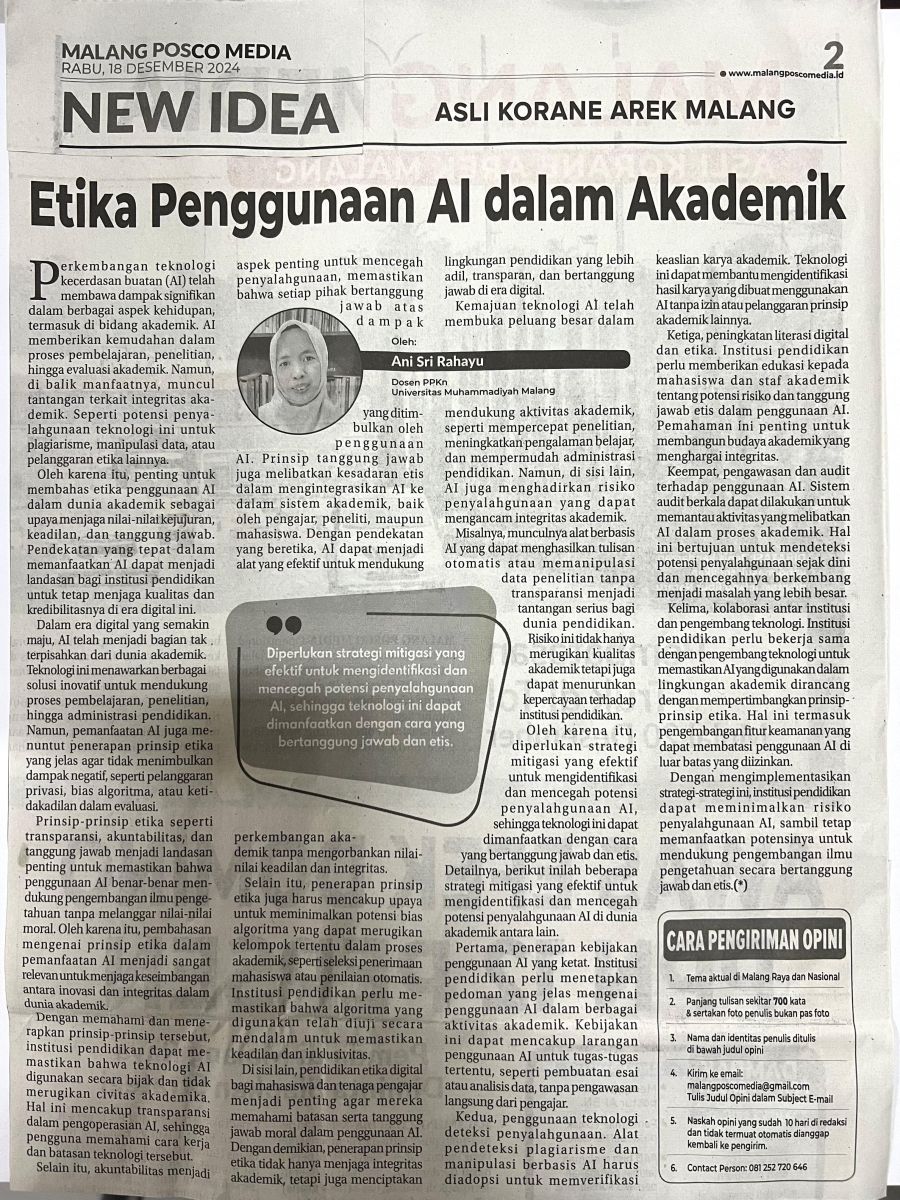 Etika Penggunaan AI dalam Akademik