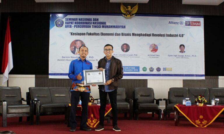 Bahas Digitalisasi UMKM, Dosen FEB UMM Raih Best Paper AFEB-PTM 2018