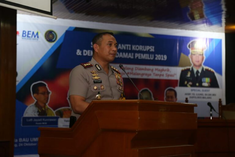 Kapolres Malang Ajak Mahasiswa Wujudkan Pemilu Damai