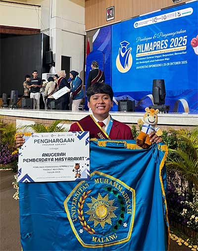 Mahasiswa UMM, Abi Mufid Raih Prestasi di Pilmapres Nasional 2025