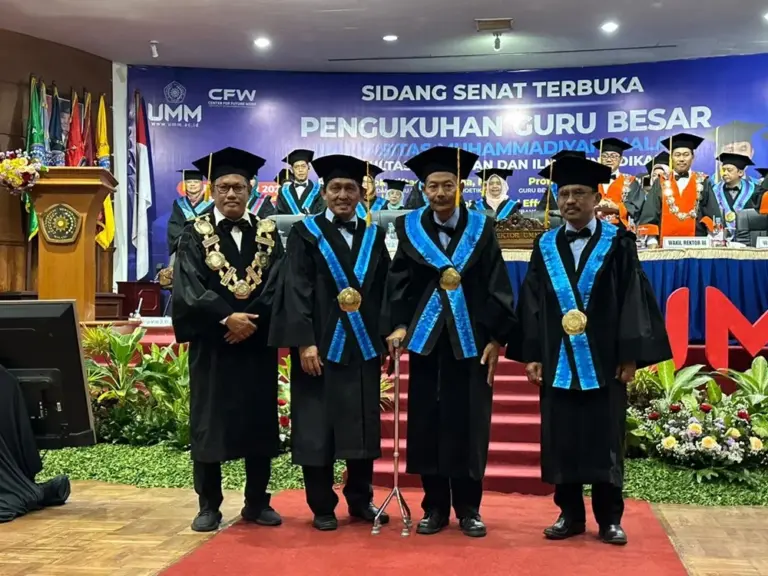 Pengukuhan Tiga Guru Besar UMM, Tawarkan Terobosan Pendidikan, Lingkungan, dan Kurikulum Masa Depan