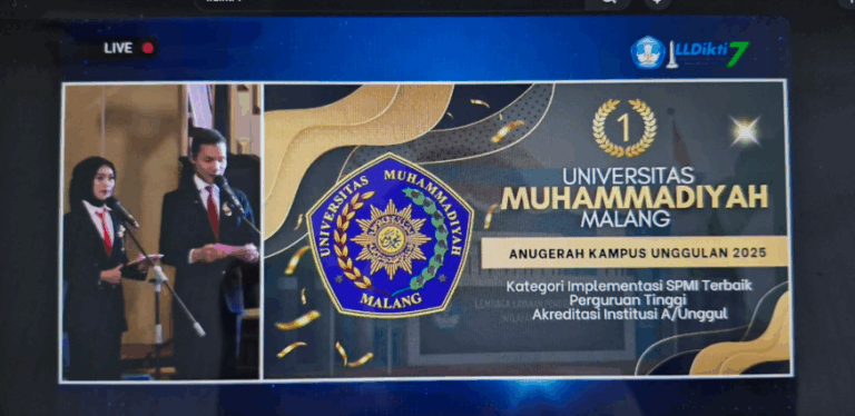 UMM Raih Penghargaan Implementasi SPMI Terbaik 2025 dari LLDIKTI Wilayah VII