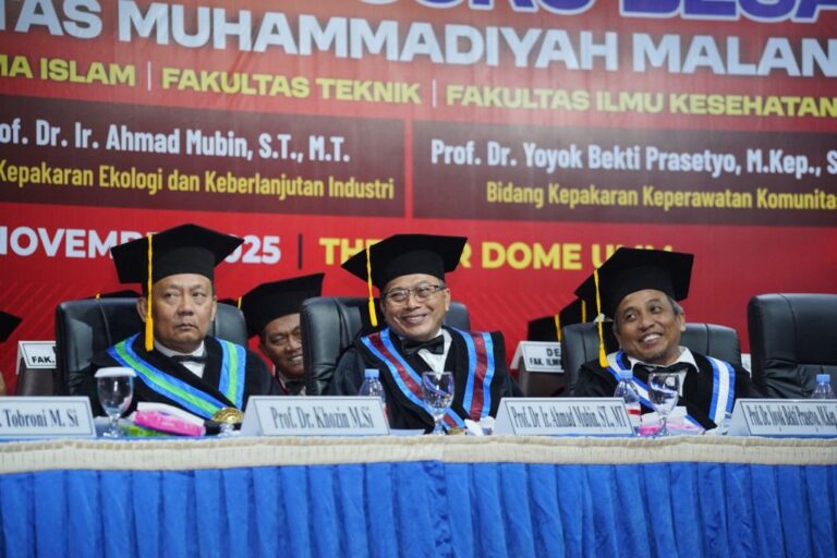 UMM Tambah Tiga Profesor Baru dari Tiga Bidang Ilmu yang Berbeda