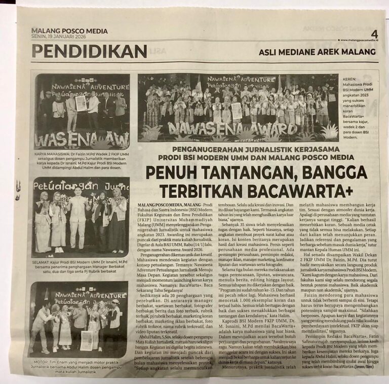Penuh Tantangan, bangga terbitkan bacawarta+