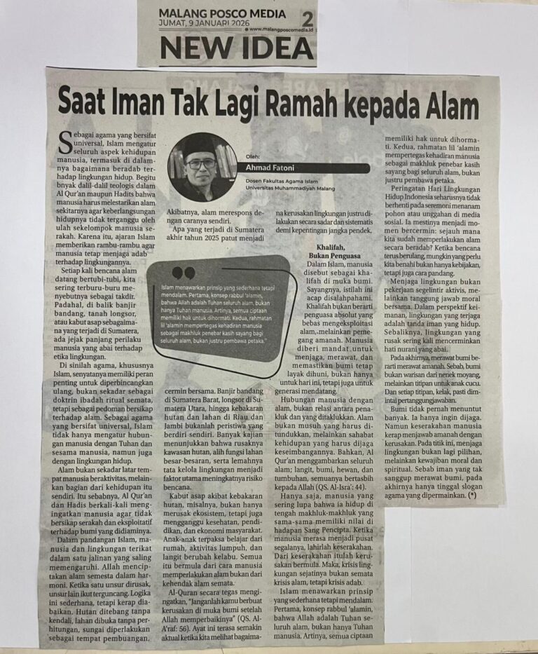Saat Iman Tak Lagi Ramah Kepada Alam