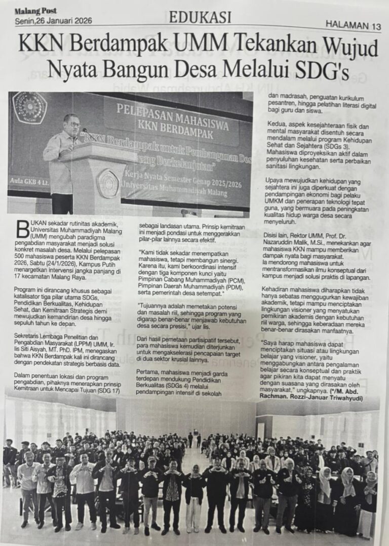 KKN Berdampak UMM Tekankan Wujud Nyata Bangun Desa Melalui SDG’s