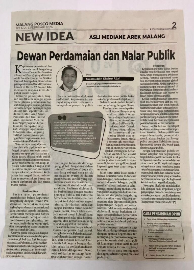 Dewan Perdamaian dan Nalar Publik