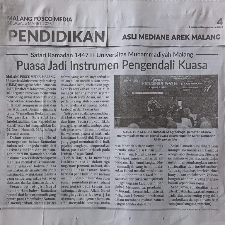Puasa Jadi Instrumen Pengendali Kuasa