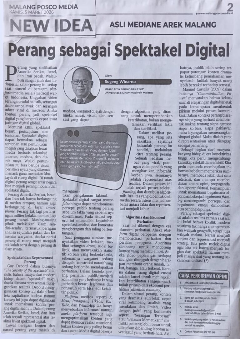 Peran sebagai Spektase Digital