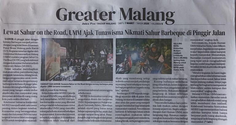 Lewat Sahur on the Road, UMM Ajak Tunawisma Nikmati Sahur Barbeque di Pinggir Jalan