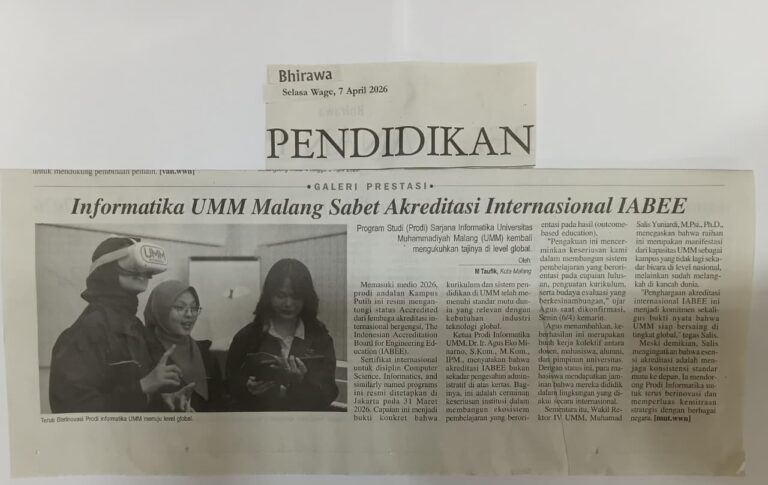 Informatika UMM Malang Sabet Akreditasi Internasional IABEE