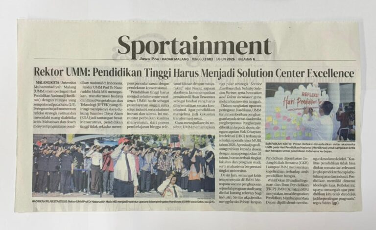 Rektor UMM: Pendidikan Tinggi Harus Menjadi Solution Center Excellence