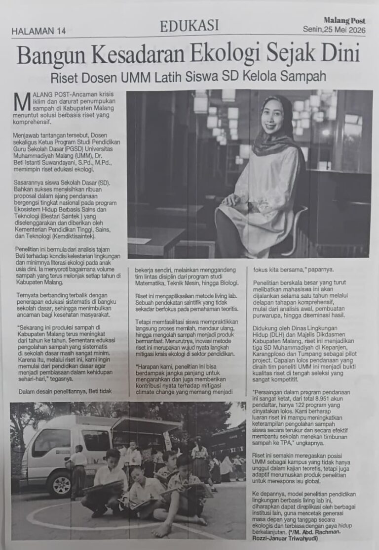 Bangun Kesadaran Ekologi Sejak Dini