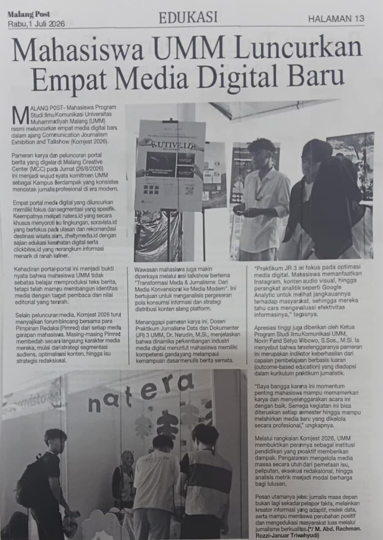 Mahasiswa UMM Luncurkan Empat Media Digital Baru
